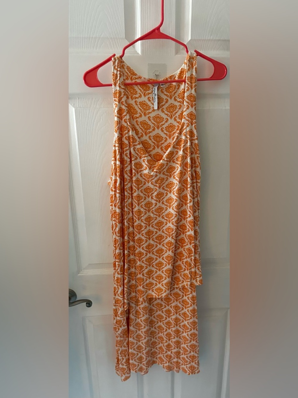 Orange Printed Maxi Dress